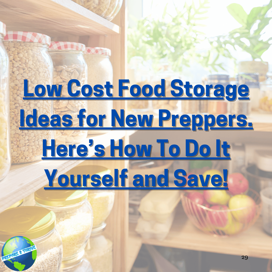 Low Cost Food Storage Ideas for New Preppers. Here’s How To Do It Yourself and Save!